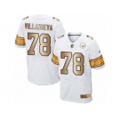 Men Nike Pittsburgh Steelers #78 Alejandro Villanueva Elite White Gold NFL Jersey