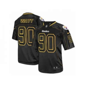 Men Nike Pittsburgh Steelers #90 T. J. Watt Elite Lights Out Black NFL Jersey