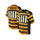 Men's Nike Pittsburgh Steelers #11 Justin Hunter Elite Yellow Black Alternate 80TH Anniversary Throwback NFL Jersey