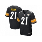 Men's Nike Pittsburgh Steelers #21 Robert Golden Elite Black Team Color NFL Jersey