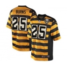 Men's Nike Pittsburgh Steelers #25 Artie Burns Elite Yellow Black Alternate 80TH Anniversary Throwback NFL Jersey