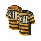 Men's Nike Pittsburgh Steelers #31 Ross Cockrell Elite Yellow Black Alternate 80TH Anniversary Throwback NFL Jersey