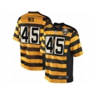 Men's Nike Pittsburgh Steelers #45 Roosevelt Nix Elite Yellow Black Alternate 80TH Anniversary Throwback NFL Jersey