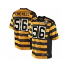 Men's Nike Pittsburgh Steelers #56 Anthony Chickillo Elite Yellow Black Alternate 80TH Anniversary Throwback NFL Jersey