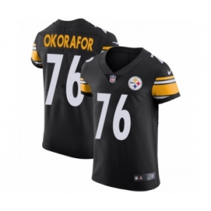Men's Nike Pittsburgh Steelers #76 Chukwuma Okorafor Black Team Color Vapor Untouchable Elite Player NFL Jersey