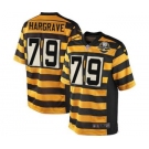 Men's Nike Pittsburgh Steelers #79 Javon Hargrave Elite Yellow Black Alternate 80TH Anniversary Throwback NFL Jersey