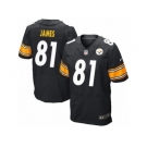 Men's Nike Pittsburgh Steelers #81 Jesse James Elite Black Team Color NFL Jersey