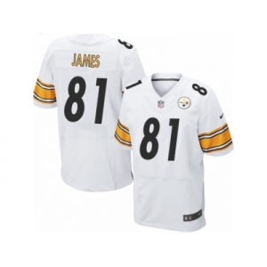 Men's Nike Pittsburgh Steelers #81 Jesse James Elite White NFL Jersey