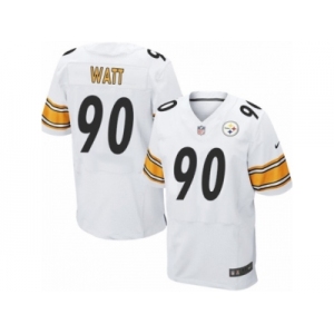 Men's Nike Pittsburgh Steelers #90 T. J. Watt Elite White NFL Jersey