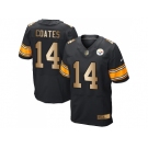 Nike Pittsburgh Steelers #14 Sammie Coates Black Team Color Men's Stitched NFL Elite Gold Jersey