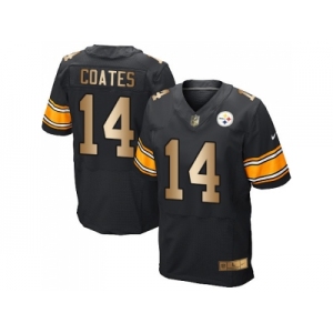 Nike Pittsburgh Steelers #14 Sammie Coates Black Team Color Men's Stitched NFL Elite Gold Jersey