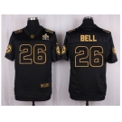 Nike Pittsburgh Steelers #26 Le'Veon Bell Black Pro Line Gold Collection Jersey[Elite]