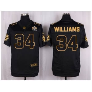 Nike Pittsburgh Steelers #34 DeAngelo Williams Black Pro Line Gold Collection Jersey[Elite]