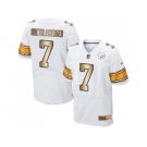 Nike Pittsburgh Steelers #7 Ben Roethlisberger White Men's Stitched NFL Elite Gold Jersey