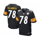 Nike Pittsburgh Steelers #78 Alejandro Villanueva Elite Black Team Color NFL Jersey