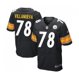 Nike Pittsburgh Steelers #78 Alejandro Villanueva Elite Black Team Color NFL Jersey