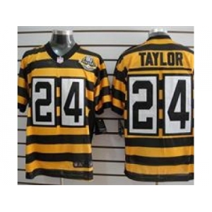 nike Pittsburgh Steelers #24 Taylor throwback yellow black(team 80 anniversary)