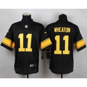 nike nfl jerseys pittsburgh steelers #11 wheaton black[Elite][number golden]