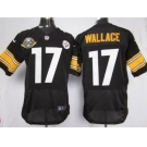 nike nfl jerseys pittsburgh steelers #17 wallace black(Elite 80 anniversary patch)