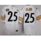 nike nfl jerseys pittsburgh steelers #25 clark white(Elite 80 anniversary patch)