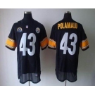 nike nfl jerseys pittsburgh steelers #43 polamalu black[Elite 50th Patch]