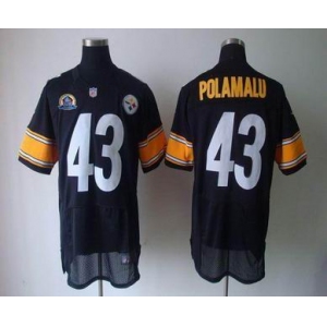 nike nfl jerseys pittsburgh steelers #43 polamalu black[Elite 50th Patch]