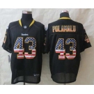 nike nfl jerseys pittsburgh steelers #43 polamalu black[Elite USA flag fashion]