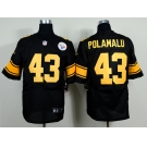 nike nfl jerseys pittsburgh steelers #43 polamalu black[Elite yellow number]