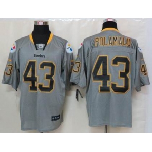 nike nfl jerseys pittsburgh steelers #43 polamalu grey[Elite lights out]