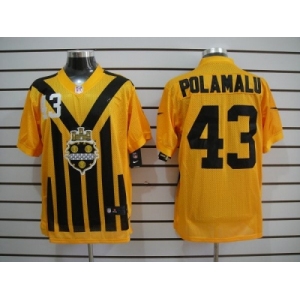 nike nfl jerseys pittsburgh steelers #43 polamalu throwback yellow-black 1933