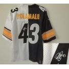 nike nfl jerseys pittsburgh steelers #43 polamalu white-black[Elite split signature]