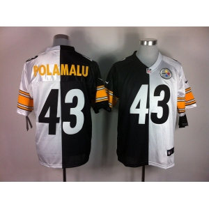 nike nfl jerseys pittsburgh steelers #43 polamalu white-black[Elite split]