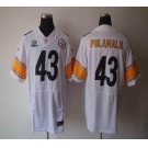 nike nfl jerseys pittsburgh steelers #43 polamalu white[Elite 50th Patch]