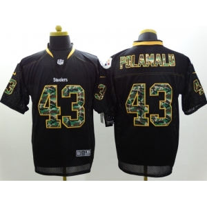 nike nfl jerseys pittsburgh steelers #43 troy polamalu black[Elite Camo Fashion]