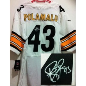 nike nfl jerseys pittsburgh steelers #43 troy polamalu white[Elite signature]