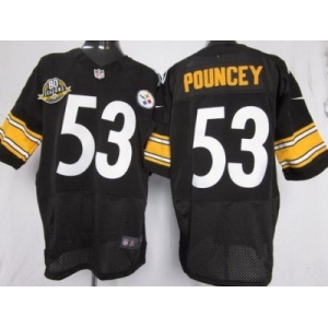nike nfl jerseys pittsburgh steelers #53 pouncey black(Elite 80 anniversary patch)