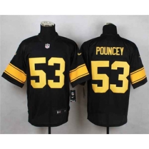 nike nfl jerseys pittsburgh steelers #53 pouncey black[Elite][number golden]