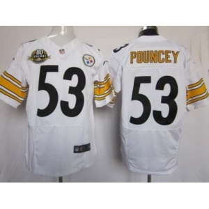 nike nfl jerseys pittsburgh steelers #53 pouncey white(Elite 80 anniversary patch)