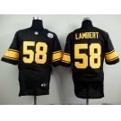 nike nfl jerseys pittsburgh steelers #58 lambert black[Elite][number golden]