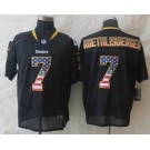 nike nfl jerseys pittsburgh steelers #7 roethlisberger black[Elite USA flag fashion]