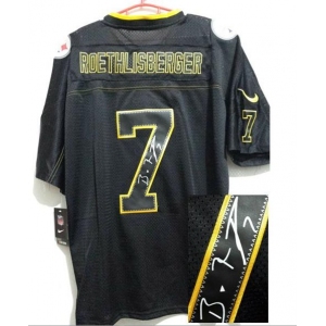 nike nfl jerseys pittsburgh steelers #7 roethlisberger black[Elite lights out signature]