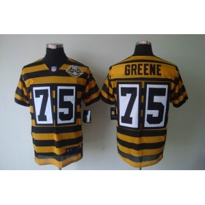 nike nfl jerseys pittsburgh steelers #75 greene throwback yellow-black(team 80 anniversary)