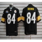 nike nfl jerseys pittsburgh steelers #84 brown black[Elite 50th Patch]