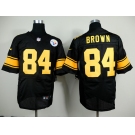 nike nfl jerseys pittsburgh steelers #84 brown black[Elite yellow number]