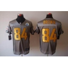 nike nfl jerseys pittsburgh steelers #84 brown grey[Elite shadow 50th Patch]