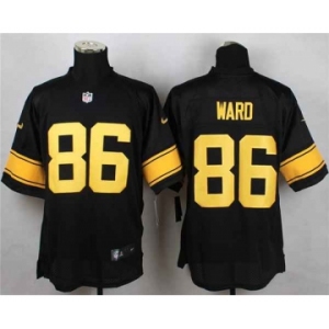 nike nfl jerseys pittsburgh steelers #86 ward black[Elite][number golden]