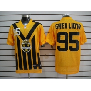 nike nfl jerseys pittsburgh steelers #95 greg lioyd throwback yellow-black 1933