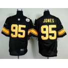 nike nfl jerseys pittsburgh steelers #95 jones black[Elite yellow number]