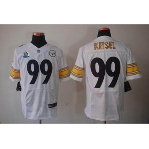 nike nfl jerseys pittsburgh steelers #99 keisel white[Elite 50th Patch]