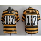 nike pittsburgh steelers #17 wallace throwback yellow black(team 80 anniversary)